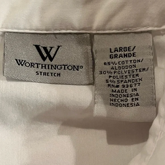Worthington White Blouse. size large - Picture 11 of 13
